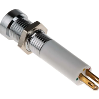 RS PRO 207-999 绿色、 红色, 黄色LED面板指示灯, 24V 直流, 20mA, Φ8mm安装孔, 焊片端接, 凹入式边框, 铬色边框 RS PRO 207-999 绿色、 红色, 黄色LED面板指示灯, 24V 直流, 20mA, Φ8mm安装孔, 焊片端接, 凹入式边框, 铬色边框